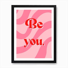 Red and Pink Girly self-love quote  Art Print