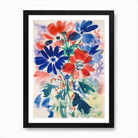 Anemone Flower Illustration 4 Art Print