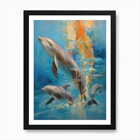 Dolphin Abstract Pop Art 4 Art Print