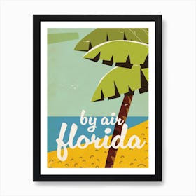 By Air Florida vintage travel poster Art Print