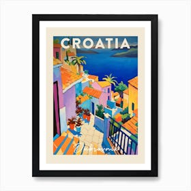 Dubrovnik Croatia 2 Fauvist Painting  Travel Poster Art Print