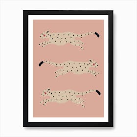 Pink Leopards Art Print