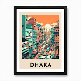 Dhaka 3 Vintage Travel Poster Art Print