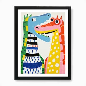 Colourful Kids Animal Art Crocodile Art Print