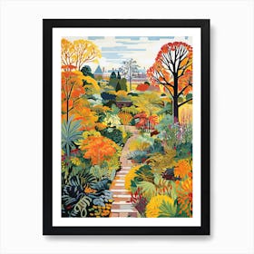 Royal Botanic Garden Edinburgh, United Kingdom In Autumn Fall Illustration 1 Art Print