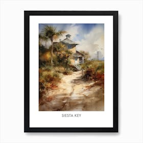 Siesta Key Watercolor 4travel Poster Art Print