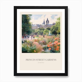 Princes Street Gardens Edinburgh United Kingdom Vintage Cezanne Inspired Poster Art Print