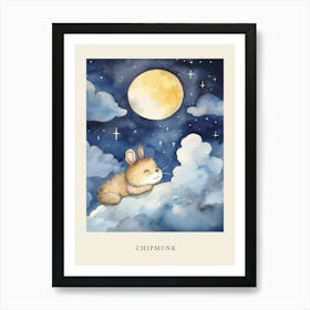 Baby Chipmunk 5 Sleeping In The Clouds Nursery Poster Art Print