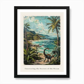 Dinosaur By The Sea Painting 2 Poster Art Print