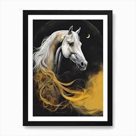 Horse In The Moonlight 12 Art Print