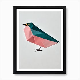 Hermit Thrush 1 Origami Bird Art Print