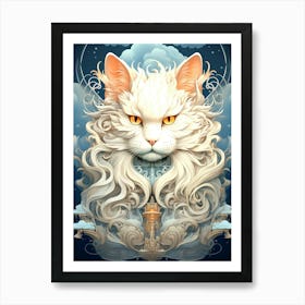 White Cat Art Print