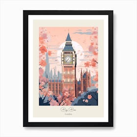 Big Ben, London   Cute Botanical Illustration Travel 4 Poster Art Print