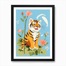 Tiger In Flowers Poster