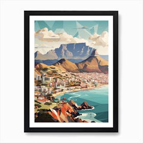 Cape Town, South Africa, Geometric Illustration 1 Art Print