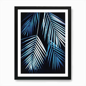 Blue palm leaf cyanotype 1 Art Print