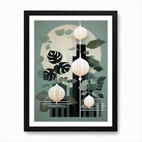 Abstract Geometric Botanical 11 Art Print