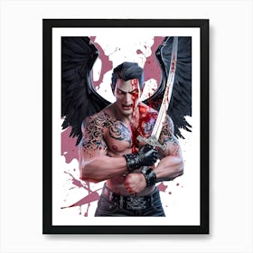 Handsome Male Vampire Warrior Poster Art #1 Art Print