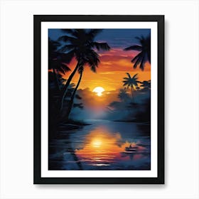 Sunset At The Beach 37 Art Print