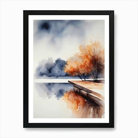 Watercolor Of Autumn Trees 10 Art Print