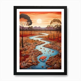 Default In The Heart Of An Australian Outback Landscape A Rive 1 (2) Art Print