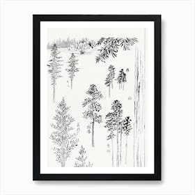 Hokusai S Pine Trees (1800 1900), Katsushika Hokusai Art Print