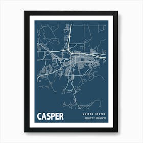 Casper Blueprint City Map 1 Art Print