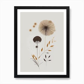 Dandelion Spices And Herbs Retro Minimal 4 Art Print