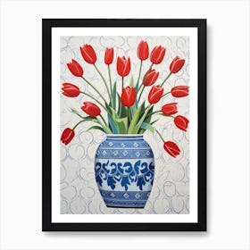 Flowers In A Vase Still Life Painting Tulips 8 Art Print