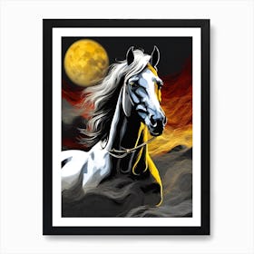 Horse In The Moonlight 14 Art Print