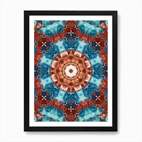 Alcohol Ink Blue And Red Abstract Pattern Art Print
