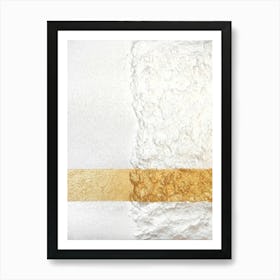 Gold And White abstract Art Print