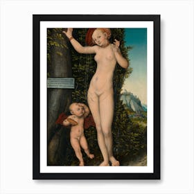 Venus And Cupid, Lucas Cranach the Elder Art Print