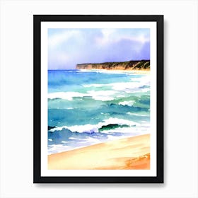 Merewether Beach, Australia Watercolour Art Print