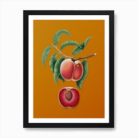 Vintage Carrot Peach Botanical on Sunset Orange n.0204 Art Print