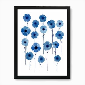 Blue Flowers 1 Art Print