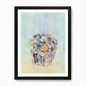 Seashells In A Basket Art Print