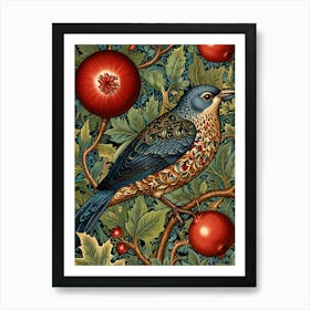 William Morris Pomegranate Bird Art Print