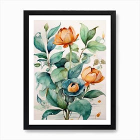 Watercolor Flowers 3 Art Print