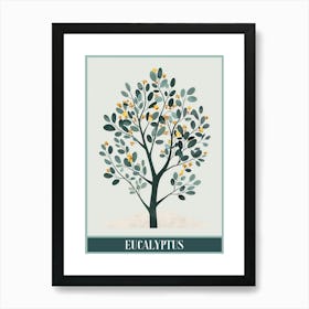 Eucalyptus Tree Illustration Flat 3 Poster Art Print