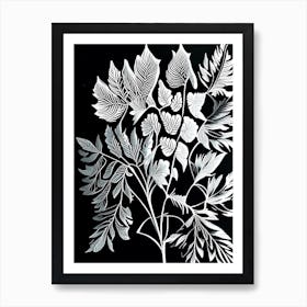 Lovage Leaf Linocut 1 Poster