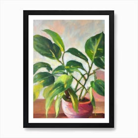 Heartleaf Philodendron 3 Impressionist Painting Art Print