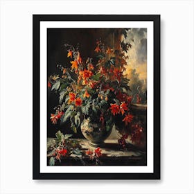 Baroque Floral Still Life Lobelia 1 Art Print