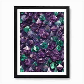 Purple And Green Gemstones Art Print