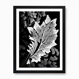 Oregon Grape Leaf Linocut 1 Art Print