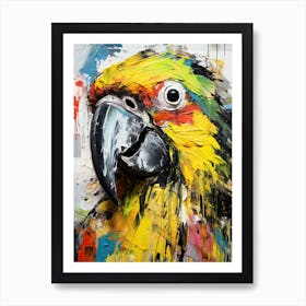Neo-Expressionist Soars: Parrots in Basquiat's style Art Print