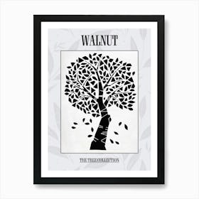 Walnut Tree Simple Geometric Nature Stencil 1 Poster Art Print