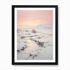 Dreamy Winter Painting Iceland 1 Art Print