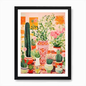 Cactus And Plant Painting Art Print