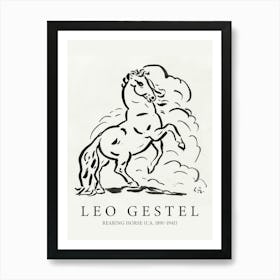 Rearing Horse Leo Gestel Art Print